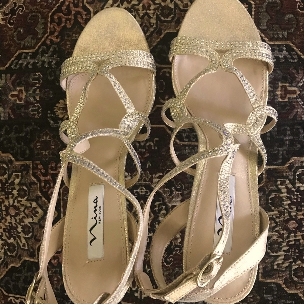 Nina Ricci Strappy Gold Sandals NWT